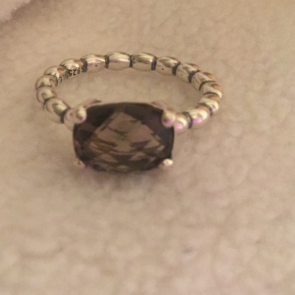 NWOT Pandora "Autumn Breeze" Silver Quartz Ring