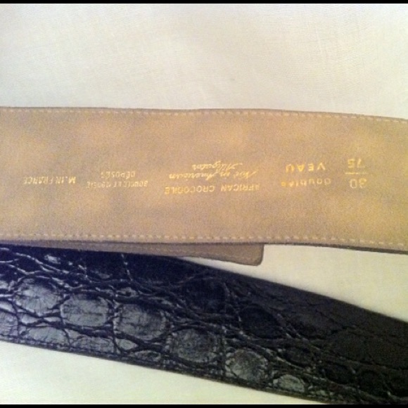 RENOMA Black Crocodile Belt - Picture 3 of 4