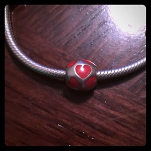 Pandora red hearts charm