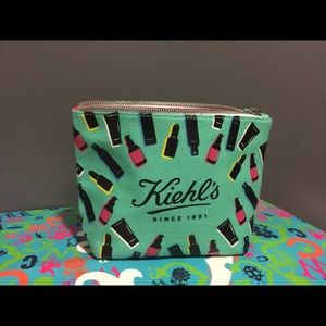 Kiehl's Cosmetic Makeup Zipper Bag Travel Pouch