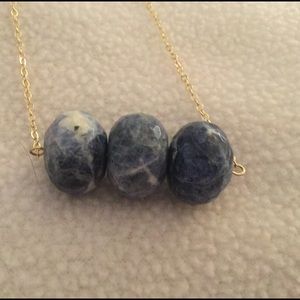 NWOT Priviledged Brand Blue Lapis 3 Bead Necklace