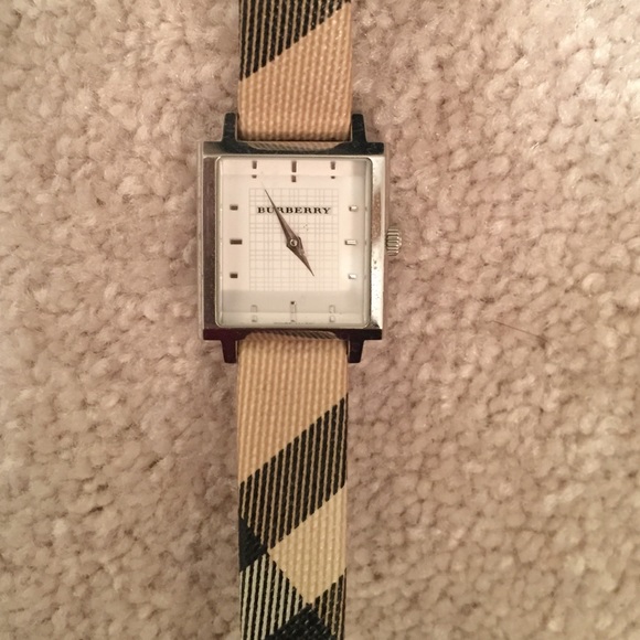 Burberry | Authentic Plaid Strap Leather Watch