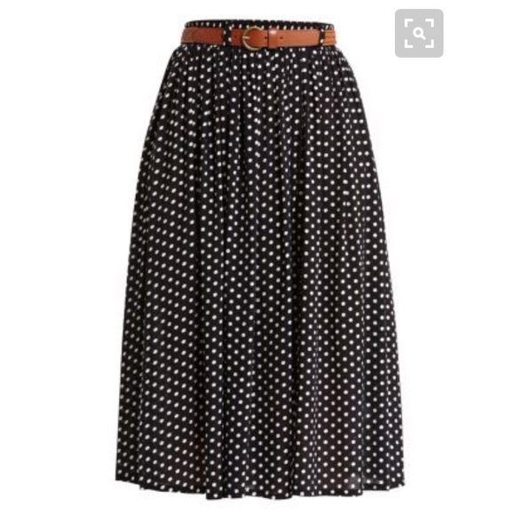 Dresses & Skirts - Black & White Vintage Polka Dot Midi Skirt
