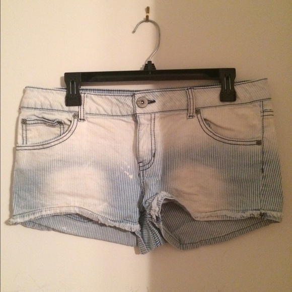 Pin Stripe Denim Shorts