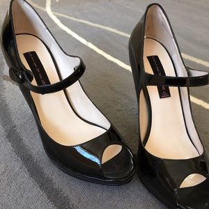 Steven patent leather peep toe Mary Janes sz 8.5M