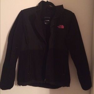Black North Face...  pink writing