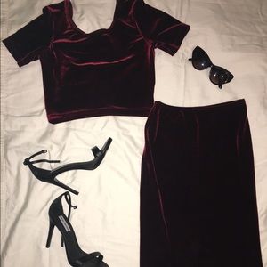Cabernet American Apparel Velvet 2 piece set
