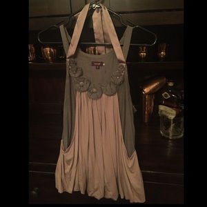 Two Tone Layered Tank with Soft Flower Detail