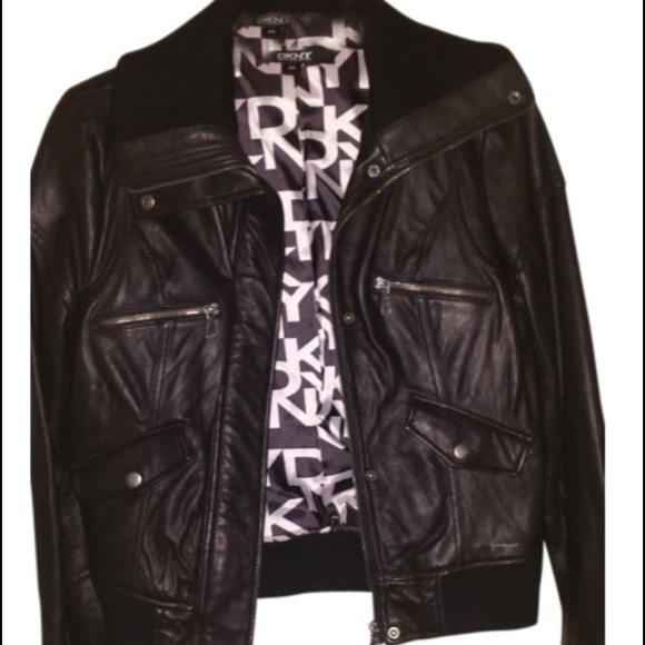 DKNY black leather jacket