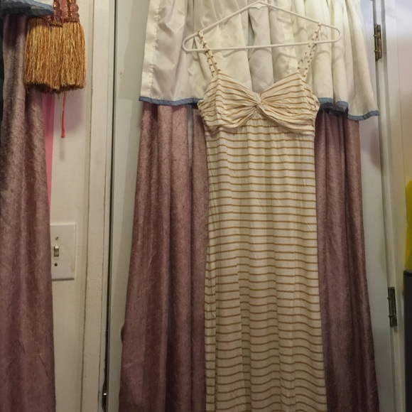 Gold and cream knotted maxi dress