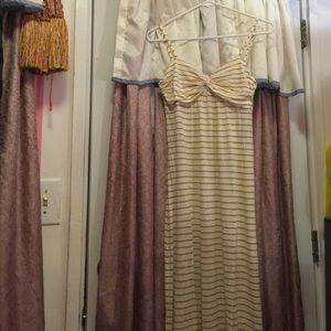 Gold and cream knotted maxi dress