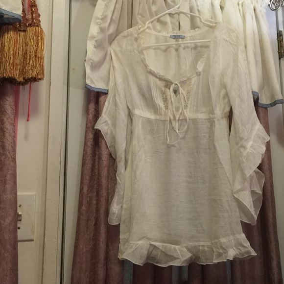 White bell sleeve dress
