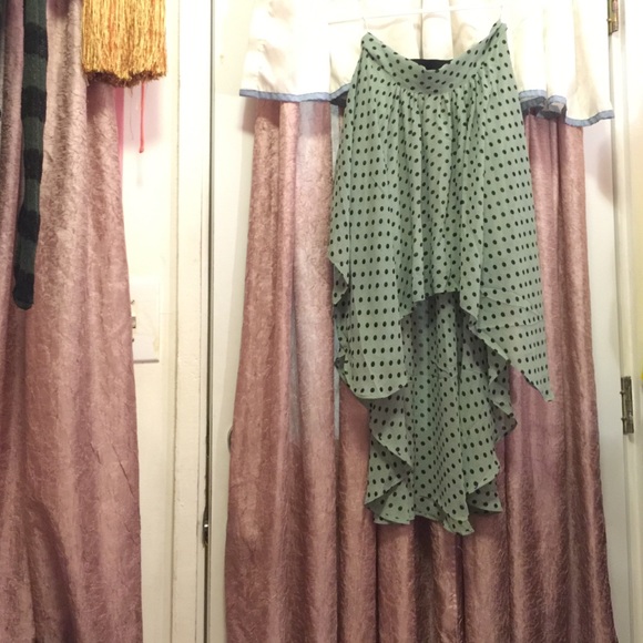 High low polka dot skirt