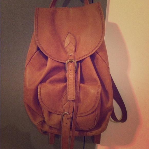 vintage leather brown backpack village tannery - Picture 1 of 4