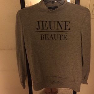 Grey mock turtleneck long sleeve top