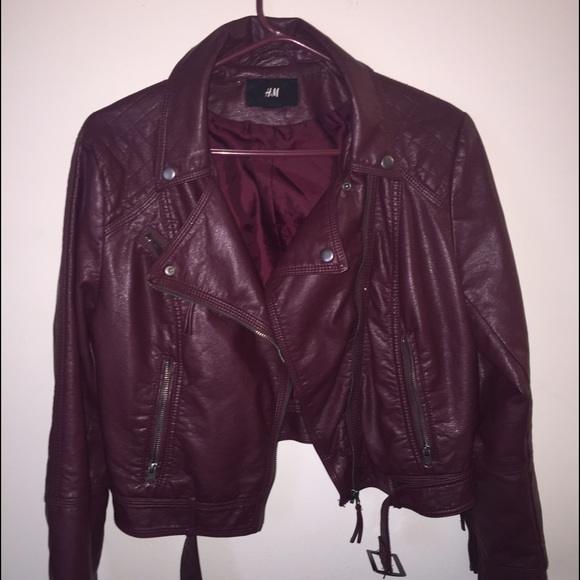 Burgundy leather jacket