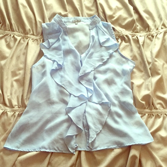 ❗️SALE!!!! Light Blue Chiffon Ruffled Top