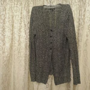 Black and white knit cardigan