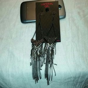 Rhinestone fringe chandelier earrings