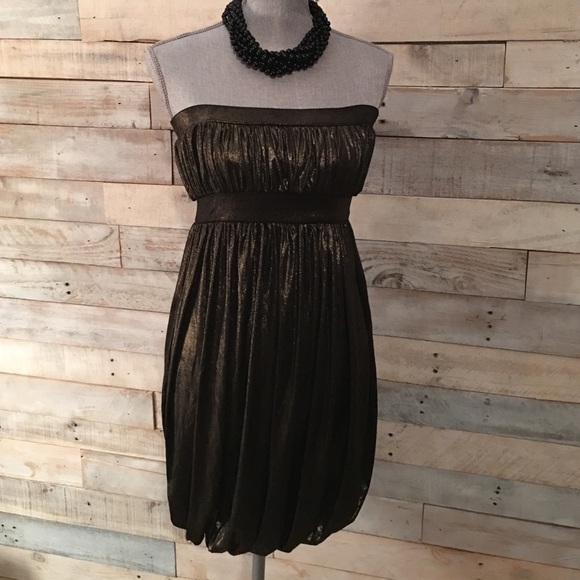 Gold and black mini dress