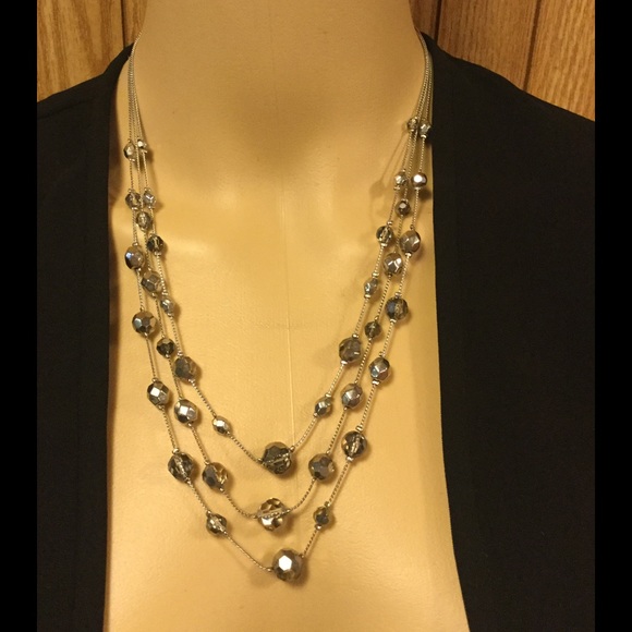 Multi Strand Beaded Crystal Necklace