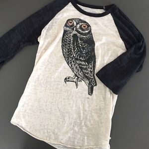 Owl Baseball Tee Shirt