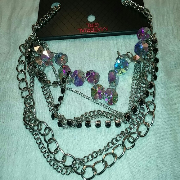 Crystal multi chain necklace