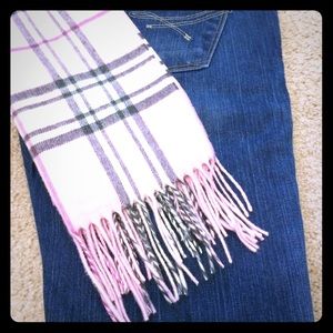 Pink plaid scarf