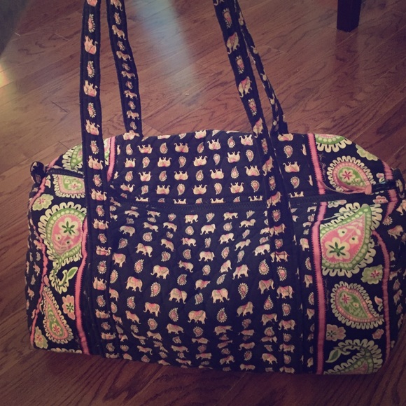 Vera Bradley paisley/elephant weekender tote