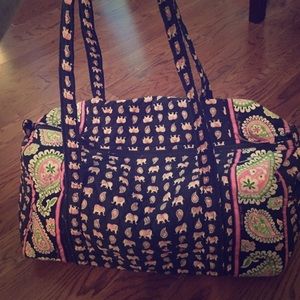 Vera Bradley paisley/elephant weekender tote