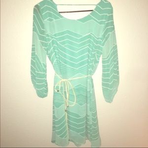 Teal chevron maternity dress