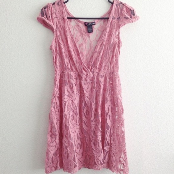 Pink lace dress
