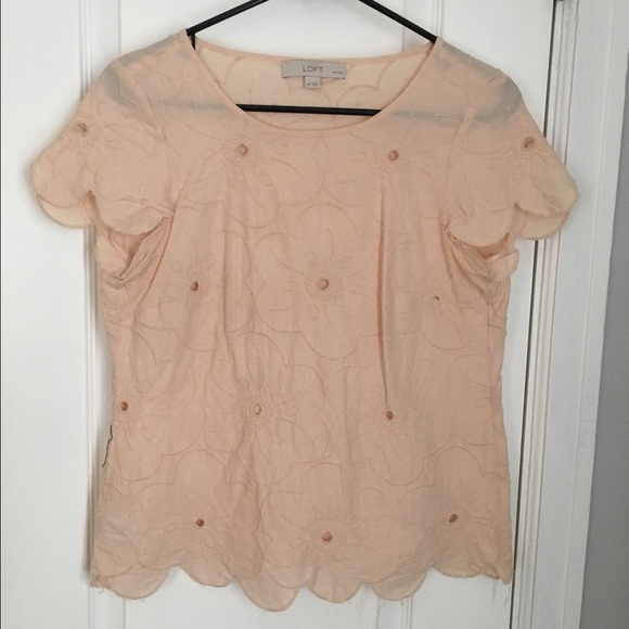 LOFT blush floral lace top