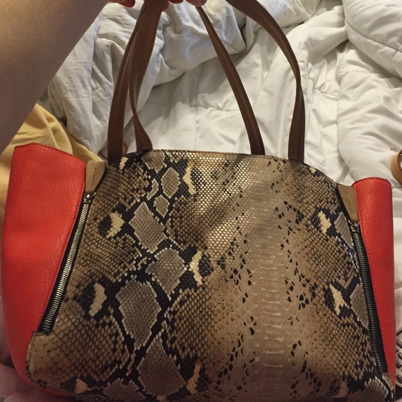 Neiman Marcus handbag- snakeskin and red