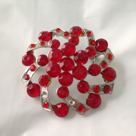 Red Jeweled Pin