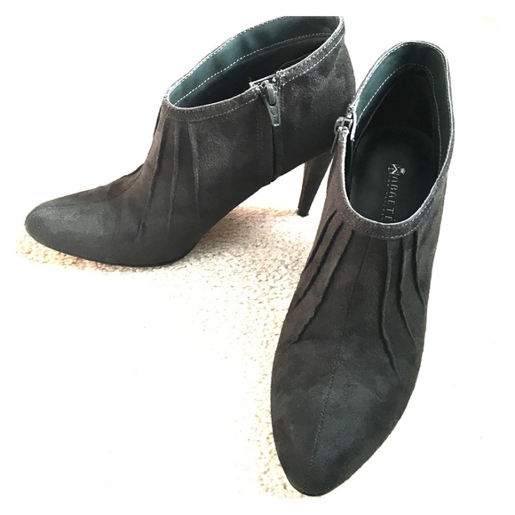 Dark Gray suede booties