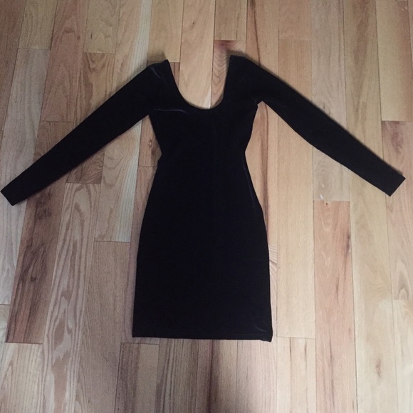 Velvet long sleeve mini dress