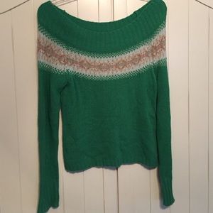 Green AE off shoulder sweater