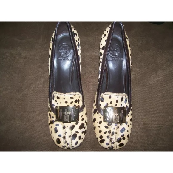 Sz 9 1/2 Tory burch leopard heels