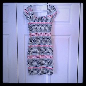 Printed body con dress