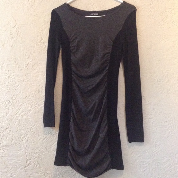 Express Black and Gray Sweater Dress
