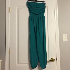 bebe Emerald Green Pant Romper!