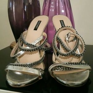 Shoe Mint Silver Metallic Heels