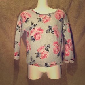 Long sleeve shirt with rose print size XS