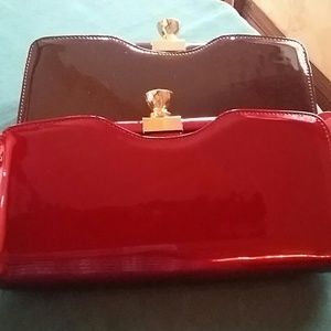 Pattern leather Clutch with chain strap