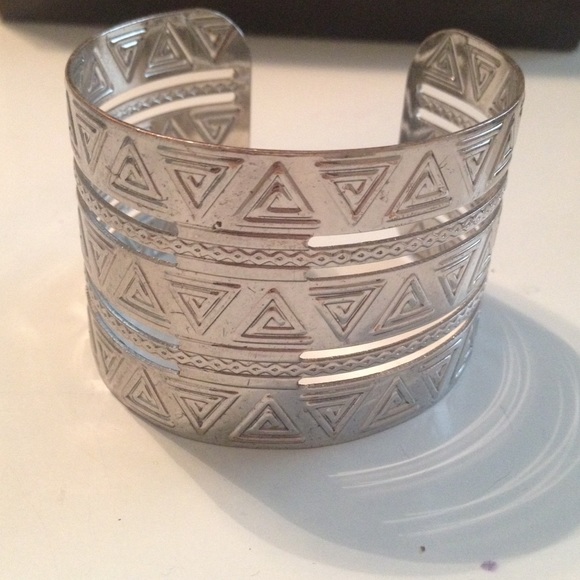 Aztec silver chunky bracelet