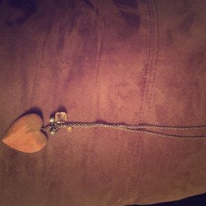 Medium Length Wooden Necklace with beading.