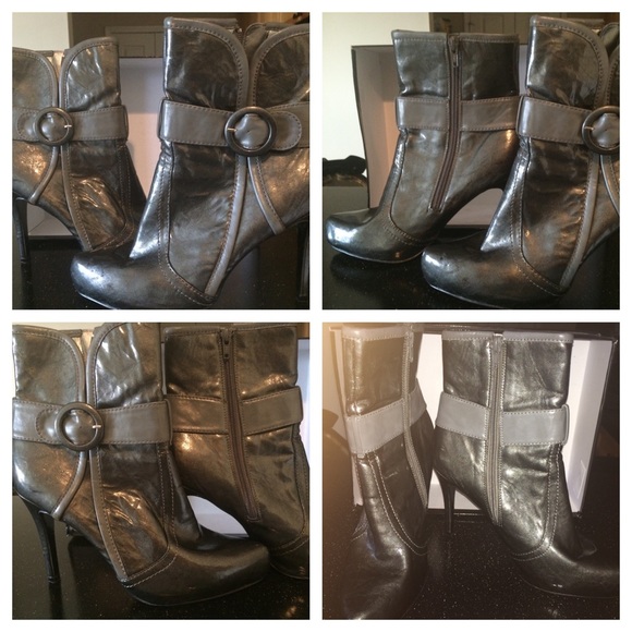 🔴🔴🔴SOLD🔴🔴🔴 9 Sexy Gunnetal Grey Ankle Boots - Picture 2 of 4