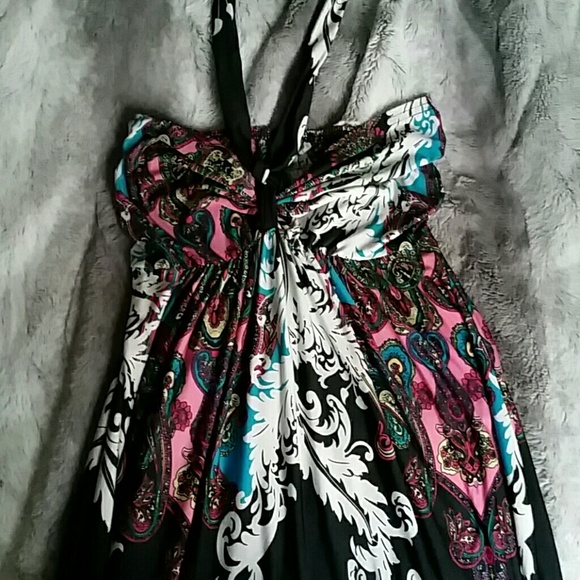 Black and White Pattern Maxi Dress