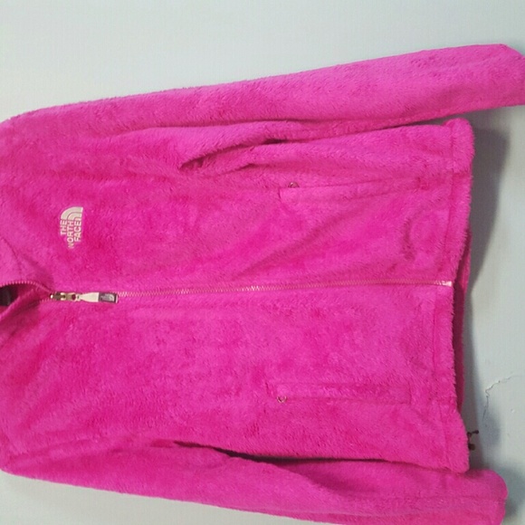 Women's  Hot Pink Fuzzy North Face Coat